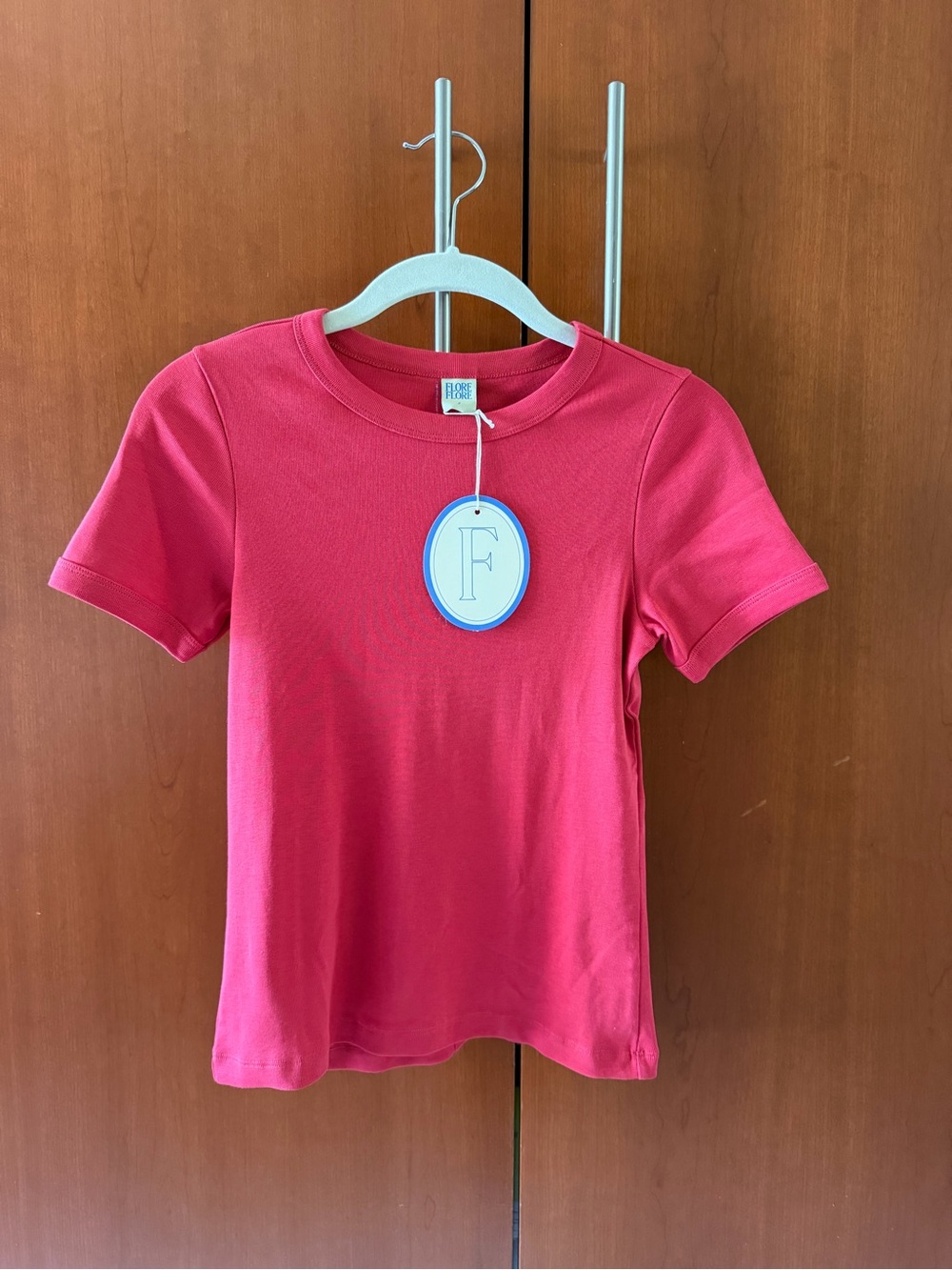 NWT FLORE FLORE Women's Car Tee in Raspberry size Small